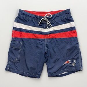 New England Patriots Board Surf Shorts Mens L Beach Blue NFL Team Apparel Trunks